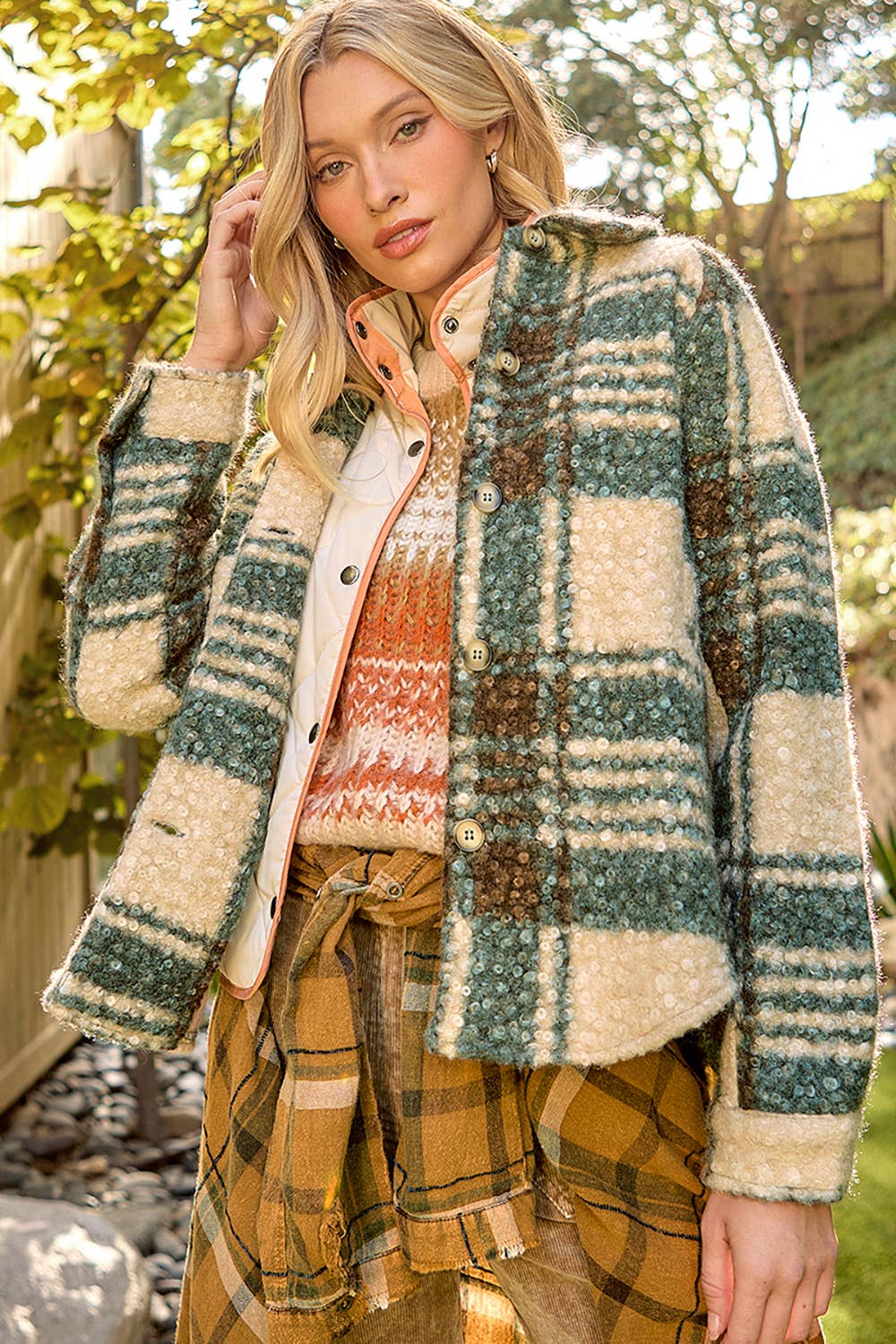 Green Plaid Shacket
