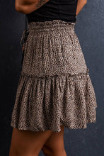 Load image into Gallery viewer, Leopard Frilled Drawstring Mini Skirt
