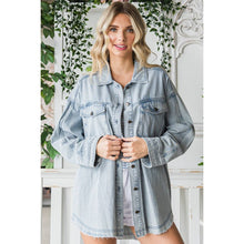 Load image into Gallery viewer, Denim Overshirt Jacket- Olive
