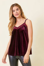 Load image into Gallery viewer, Vixon-Velvet Cami-Wine
