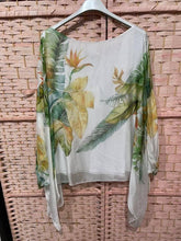 Load image into Gallery viewer, Italian Silk Blouse- Leaf Print
