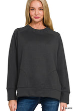 Load image into Gallery viewer, `Scuba Round Neck Pullover With Side Slits Zenana
