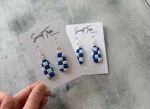 Load image into Gallery viewer, Blue &amp; White | Checkerboard | Earrings
