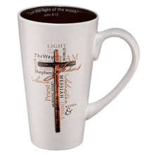 Load image into Gallery viewer, Mug Cross Light of the World John 8:12
