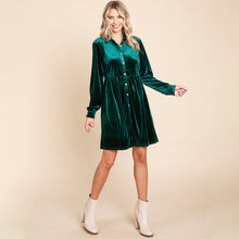 Load image into Gallery viewer, Feliz Navidad-Velvet Dress-Emerald
