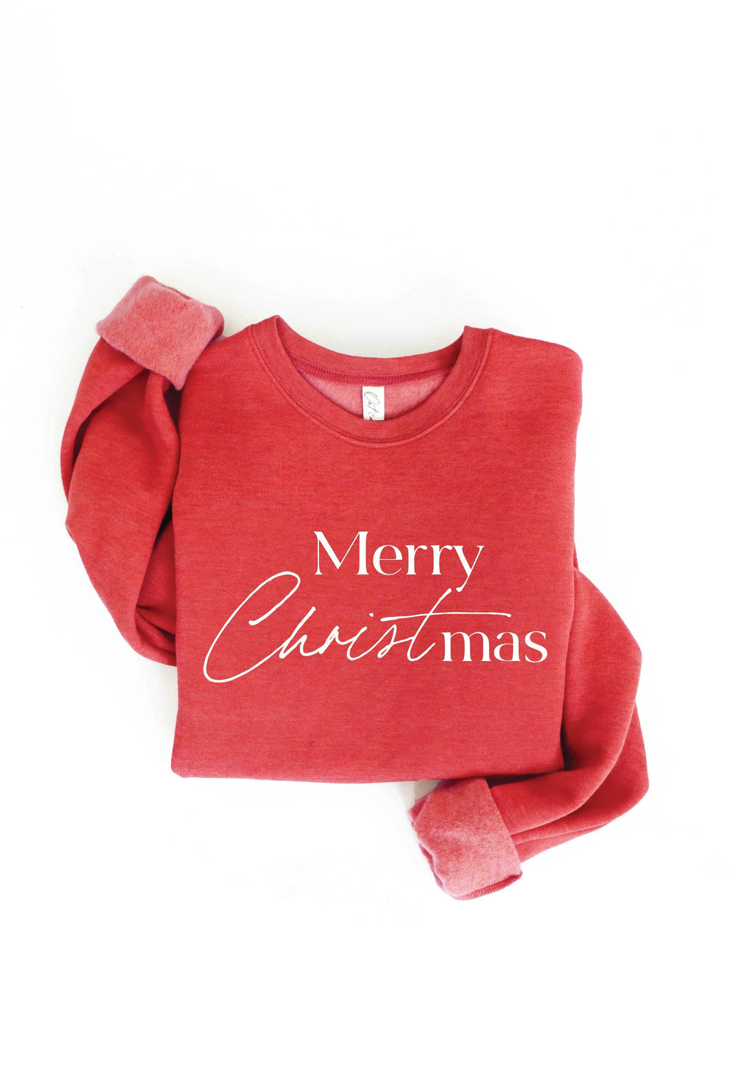 Merry Christmas-Cranberry Sweatshirt