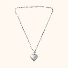 Load image into Gallery viewer, Bubble Heart Chain Necklace- Silver
