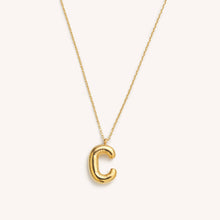 Load image into Gallery viewer, Bubble Initial Charm Necklaces- Gold
