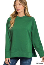 Load image into Gallery viewer, `Scuba Round Neck Pullover With Side Slits Zenana
