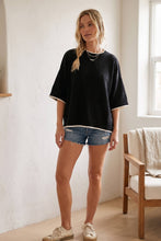 Load image into Gallery viewer, Gameday Contrast Trim Oversized Sweater Top
