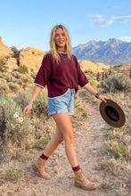 Load image into Gallery viewer, Gameday Contrast Trim Oversized Sweater Top
