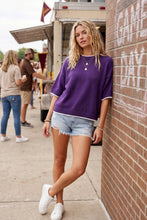 Load image into Gallery viewer, Gameday Contrast Trim Oversized Sweater Top
