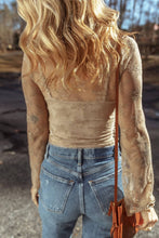 Load image into Gallery viewer, LDC Lace Mesh Crochet Splicing Slim Fit Long Sleeve Blouse
