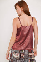 Load image into Gallery viewer, Merlot Sparkle- Satin Cami
