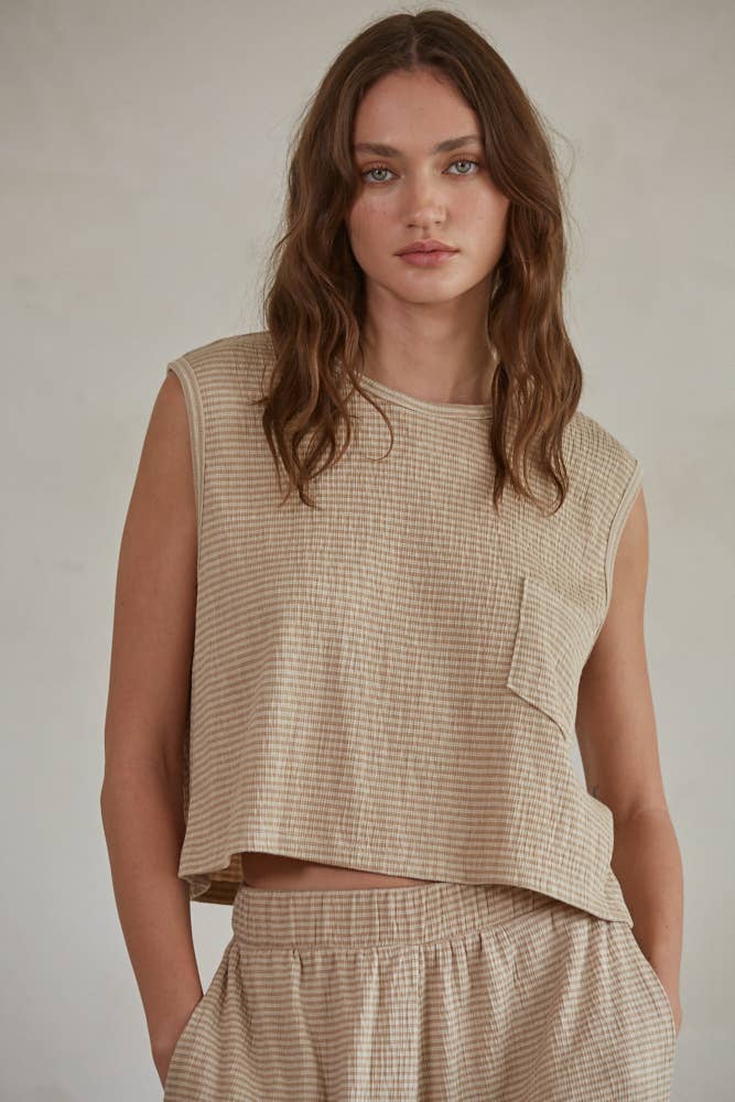 Tahiti-Tank & Pant Set-Taupe