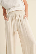 Load image into Gallery viewer, Linen Smocked Pants-Oatmeal
