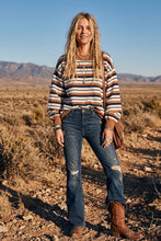 Load image into Gallery viewer, French Terry Striped Oversized Pullover
