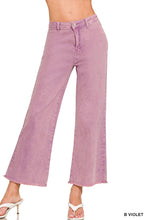 Load image into Gallery viewer, `Acid Wash Frayed Hem Straight Wide Denim Pants Zenana: SLEET-198094 / L
