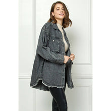 Load image into Gallery viewer, Denim Overshirt Jacket- Olive
