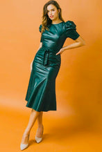 Load image into Gallery viewer, SLAY-Faux Leather Dress-Jade
