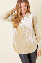 Load image into Gallery viewer, Velvet Shirt-Champagne
