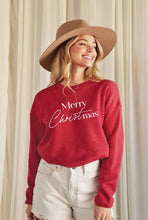 Load image into Gallery viewer, Merry Christmas-Cranberry Sweatshirt
